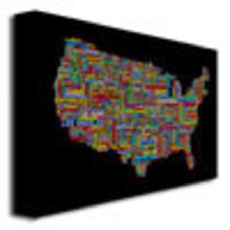 Trademark Fine Art Michael Tompsett 'US Cities Text Map II' Canvas Art, 22x32 MT0072-C2232GG